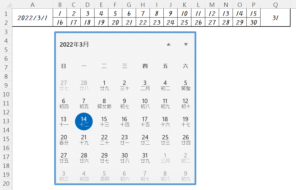 數字日期資料
