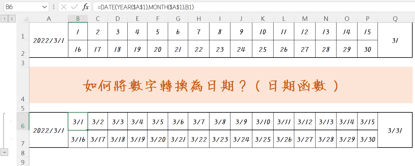 日期函數公式