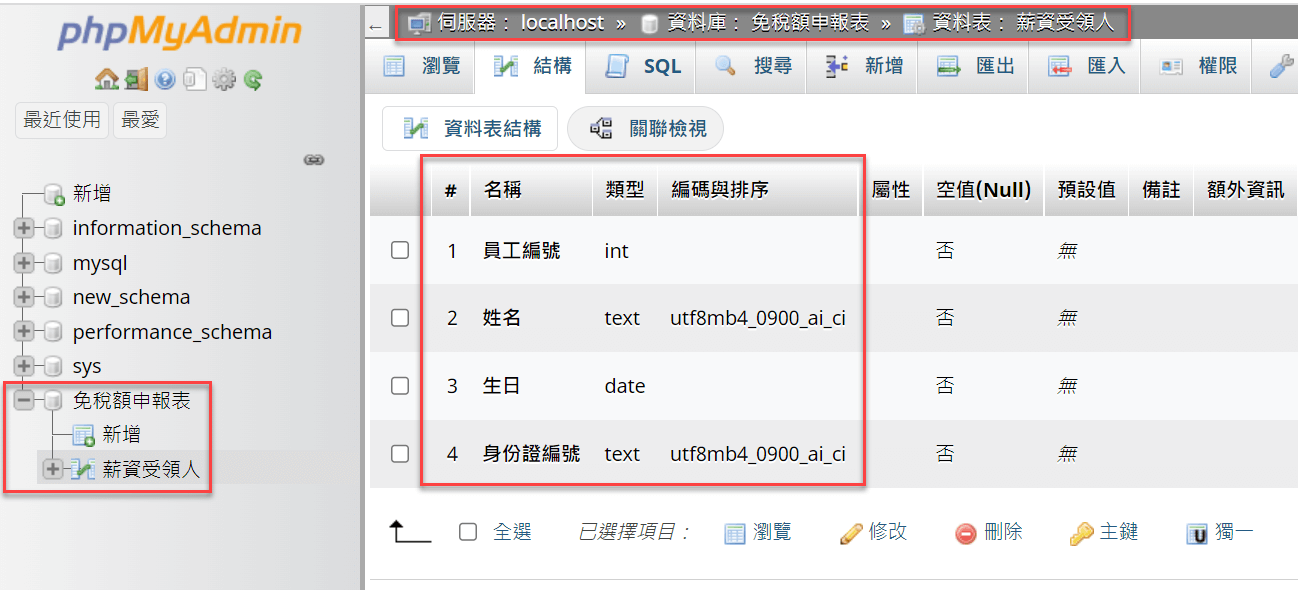 七、SQL資料庫結構