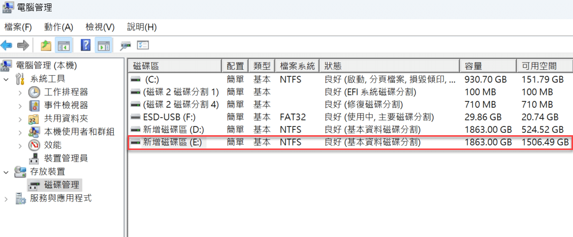 七、硬碟格式化完成