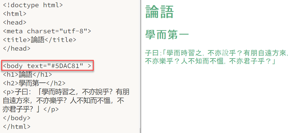 一、Html body text