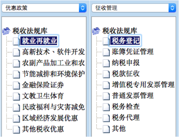 稅種類別、優惠政策、徵收管理等