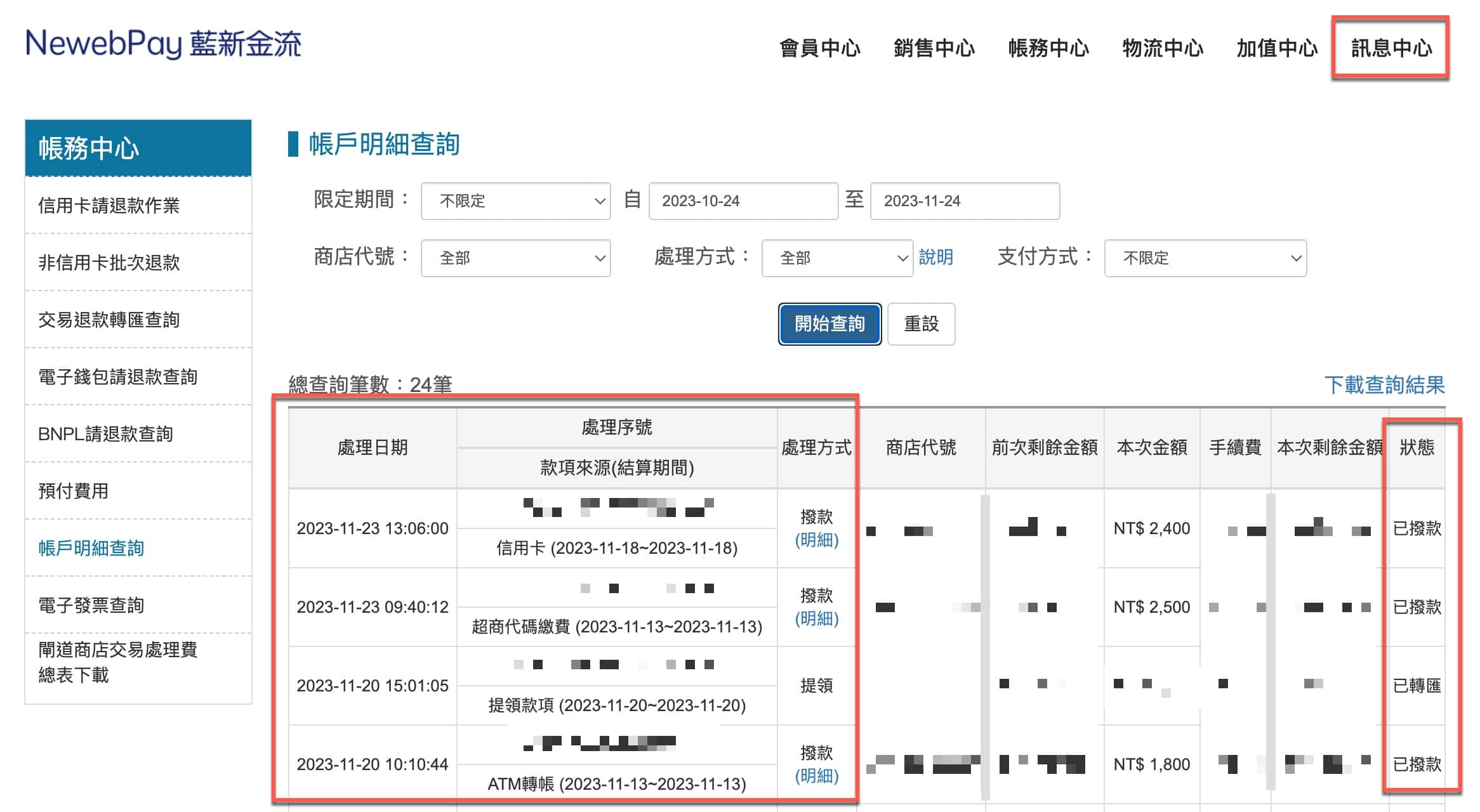 撥款金額狀態