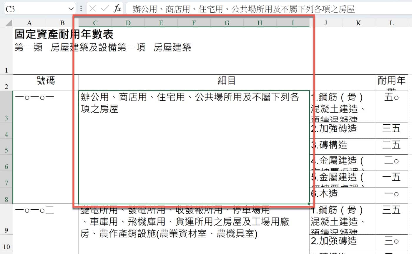 一、原始表格資料