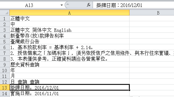 所有網頁的文字資料都「匯入」到Excel工作表