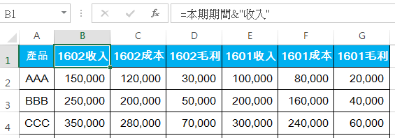 於資料編輯列直接輸入名稱