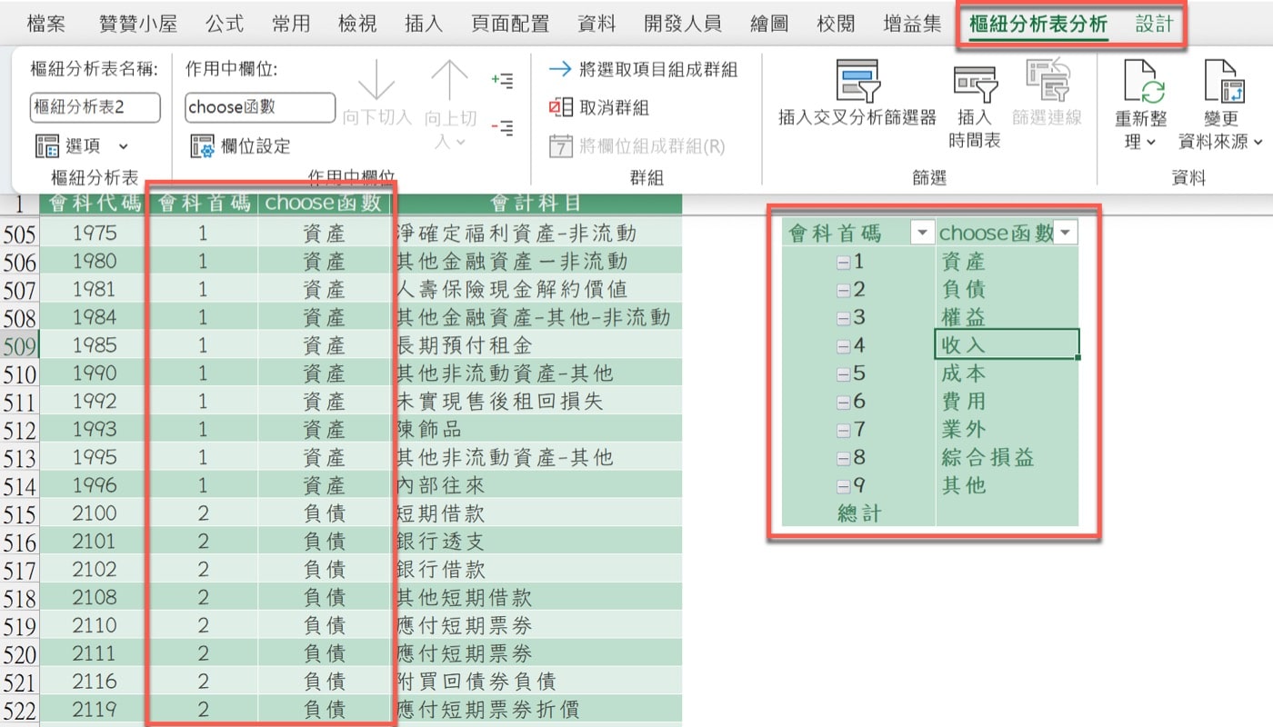 七、樞紐分析表檢查