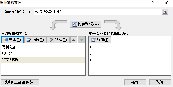 維護好了回到「選取資料來源」視窗