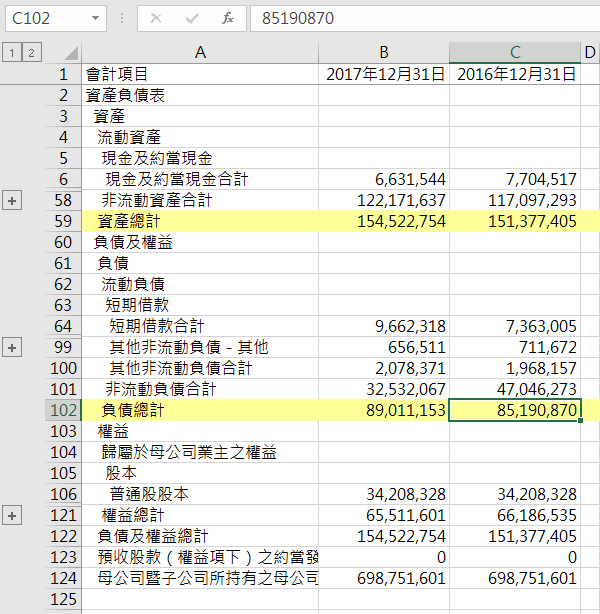 將這一節的網頁資料放在目前工作表的話「A1」儲存格
