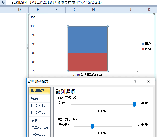 Step 4 Excel直條圖重疊