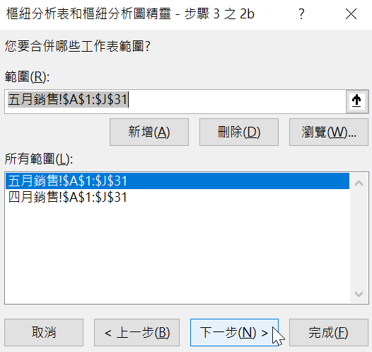 Excel必學1招：多張工作表彙總成為一份樞紐分析表