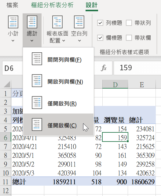 十、總計值版面配置