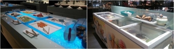 一字排開的水果和冰淋琪 一字排開的水果和冰淋琪
