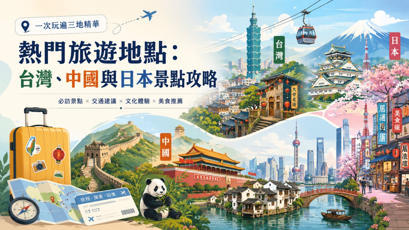 熱門旅遊地點:台灣、中國與日本景點攻略