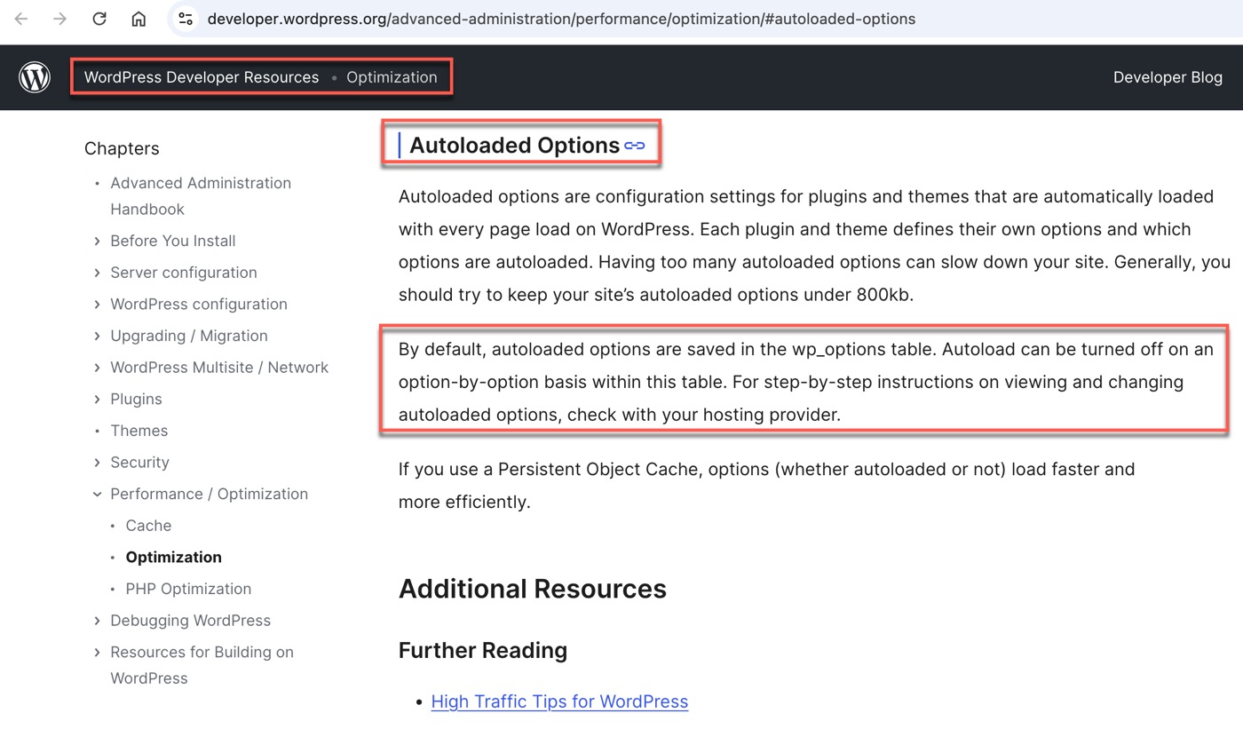 三、Autoloaded Options
