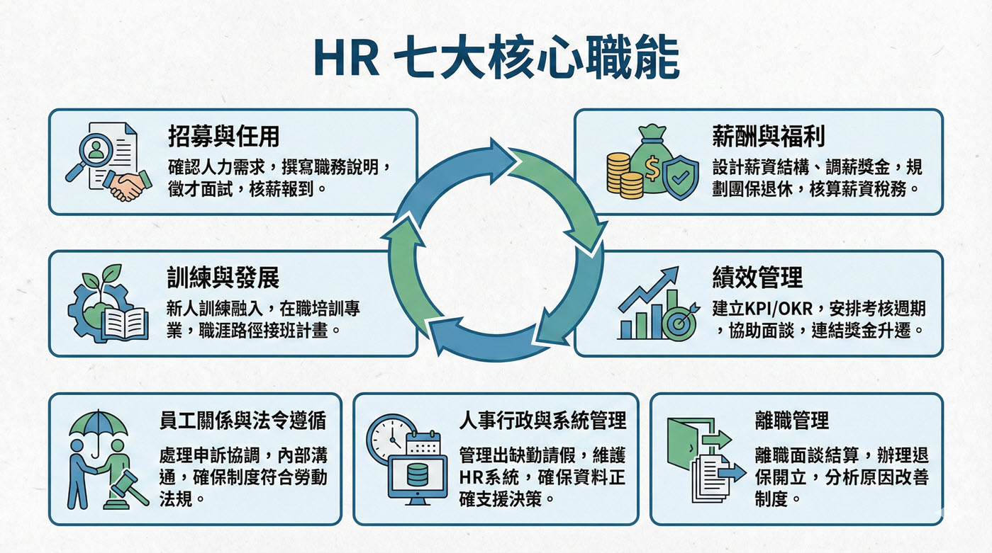 人資工作內容是什麼？一次搞懂HR七大核心職能