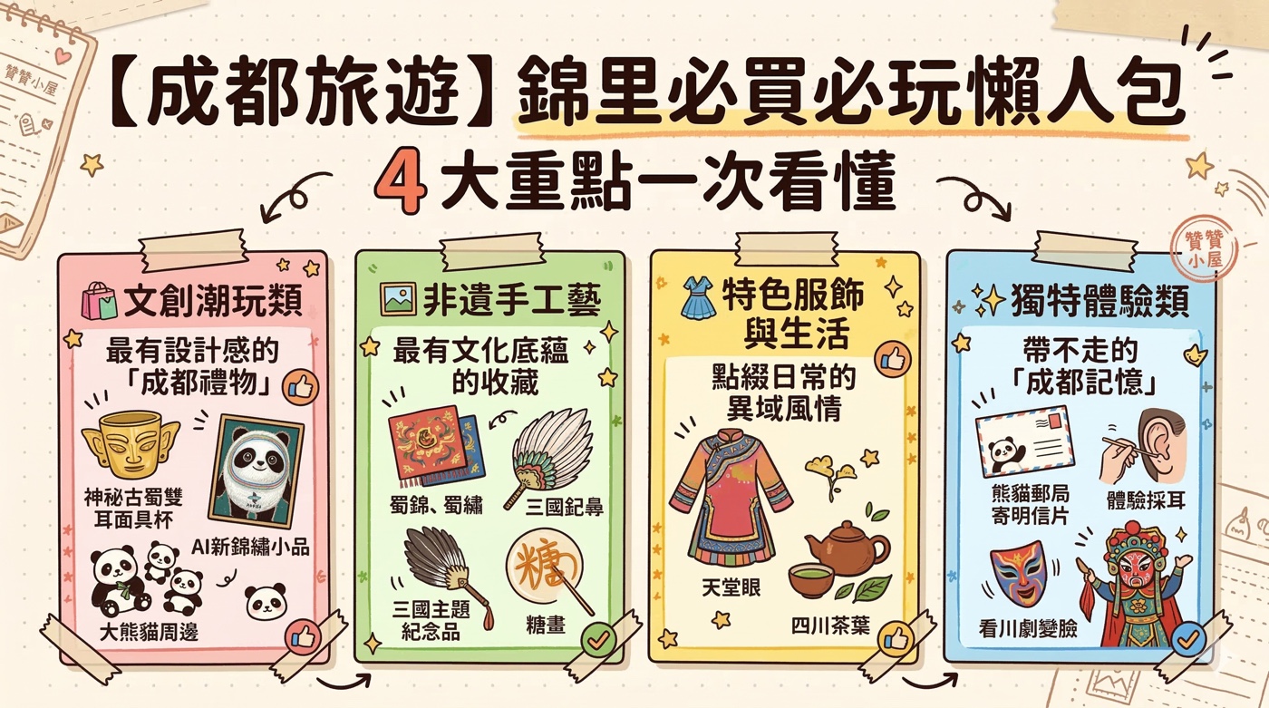 六、錦里古街必買：4大類看看喜歡就帶走1