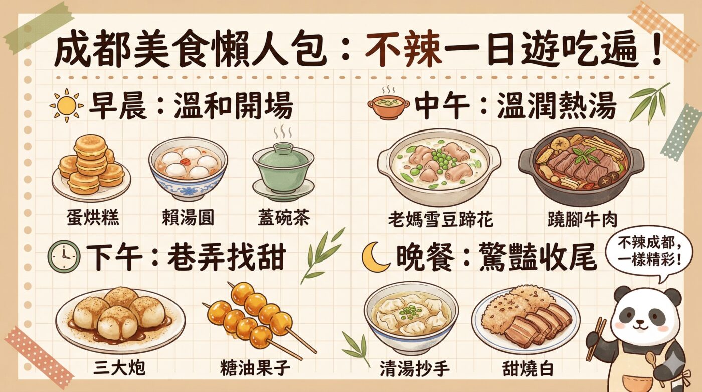 成都美食不辣：4大類型輕鬆一日遊吃遍成都