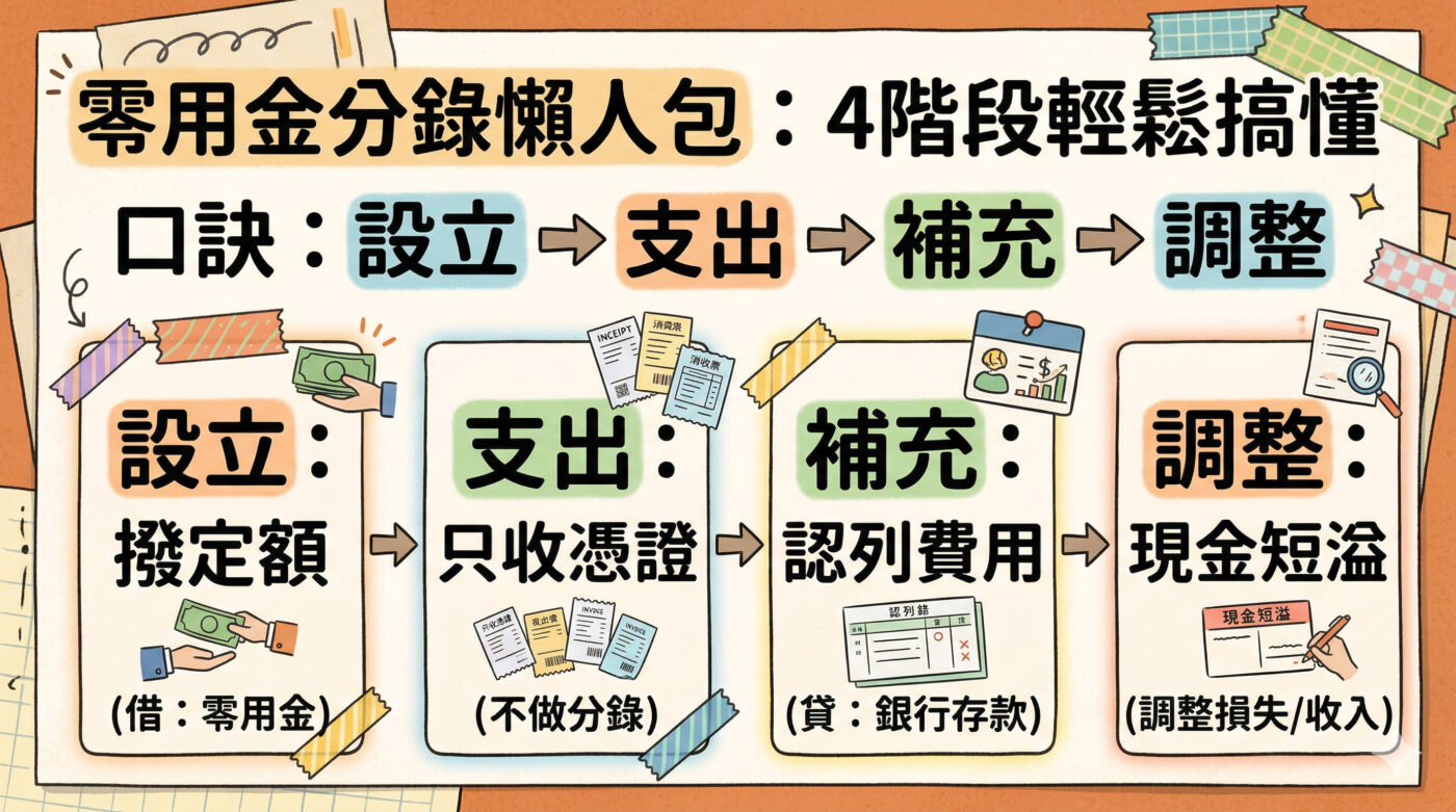 零用金分錄怎麼做？4個階段一次搞懂會計處理