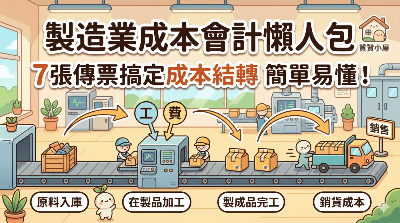 製造業成本結轉分錄：7張傳票完成會計作業