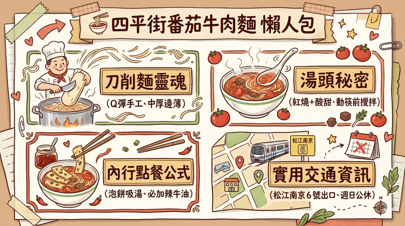 四平街番茄牛肉麵：30年刀削麵的最推薦吃法
