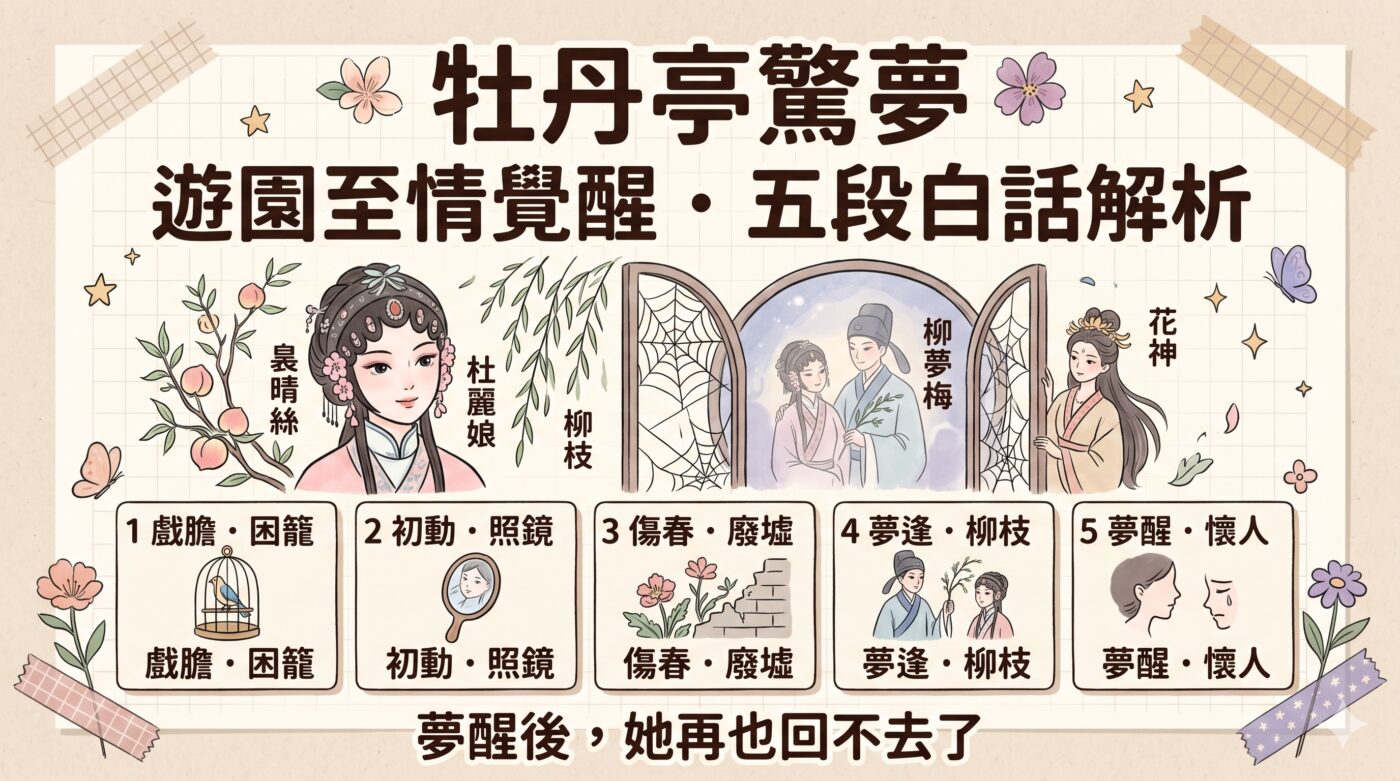牡丹亭驚夢：5段原文白話解析遊園的至情覺醒