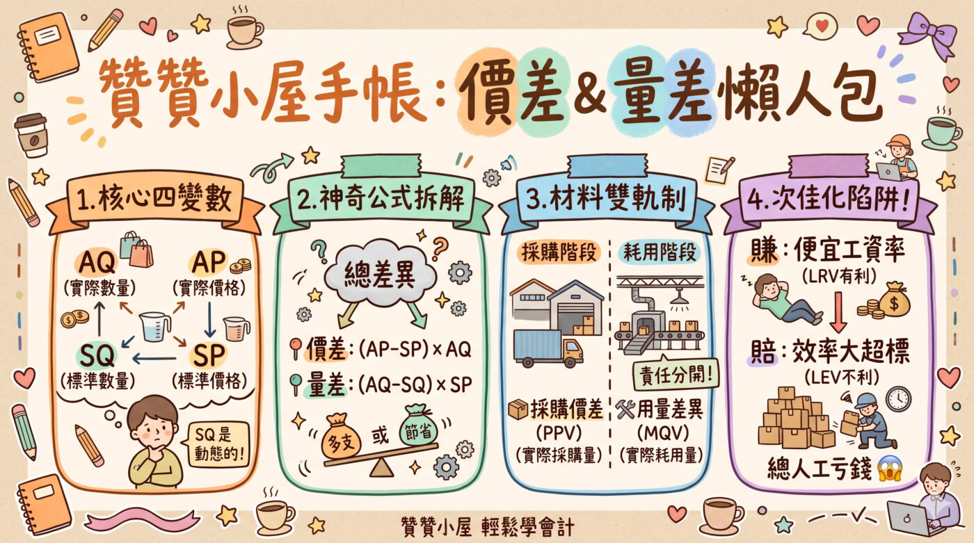 價差量差公式：標準成本制下的2項差異分析1