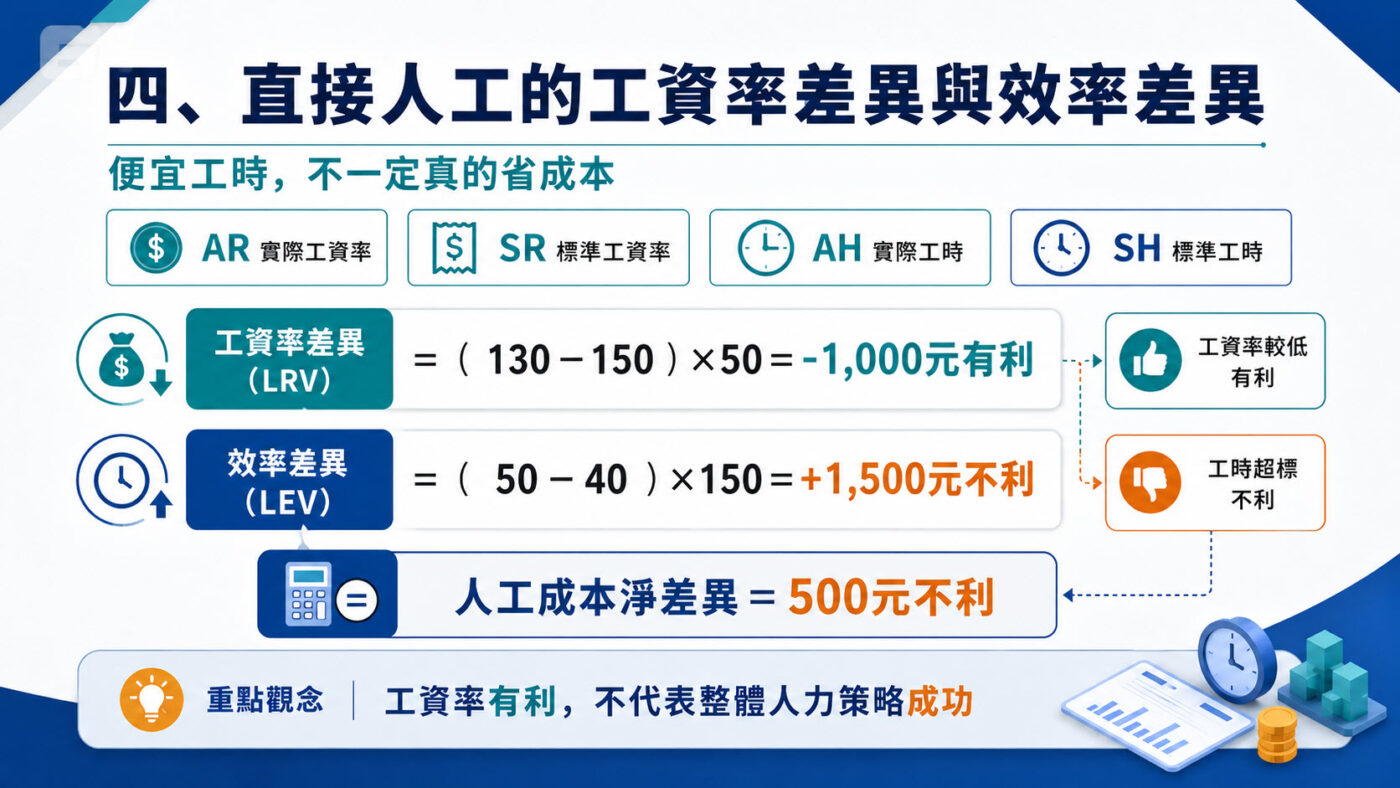 四、直接人工的工資率差異與效率差異