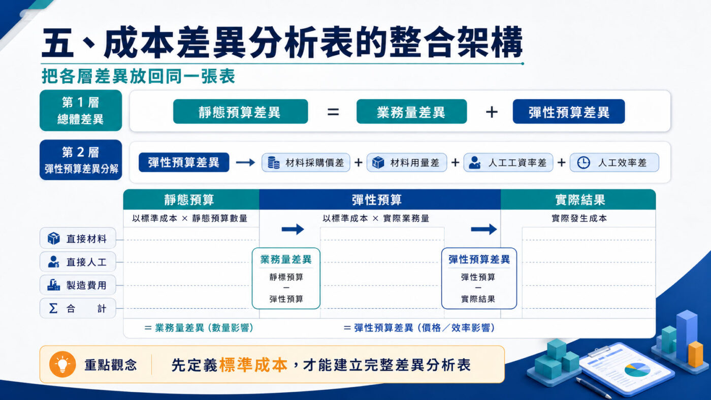 五、成本差異分析表的整合架構