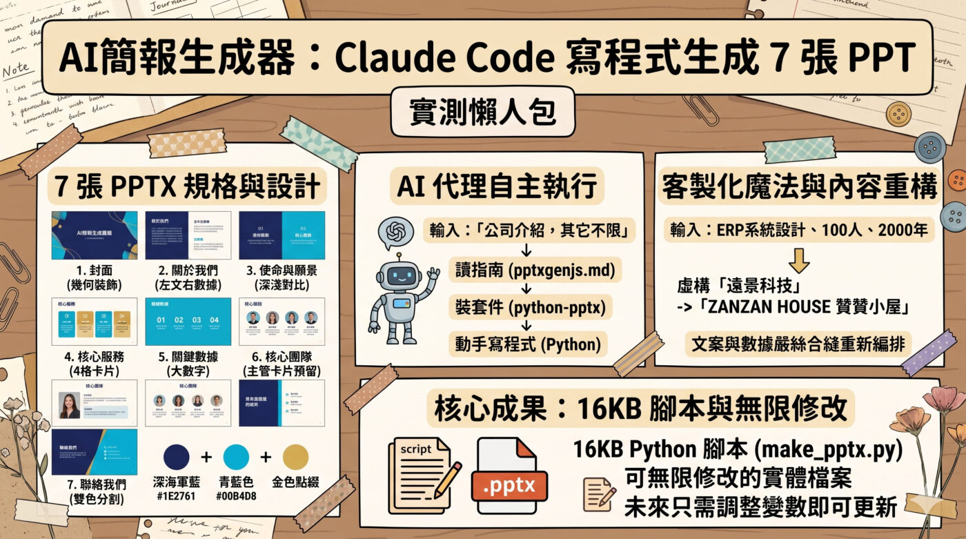 AI簡報生成器：Claude Code寫程式生成7張PPT1