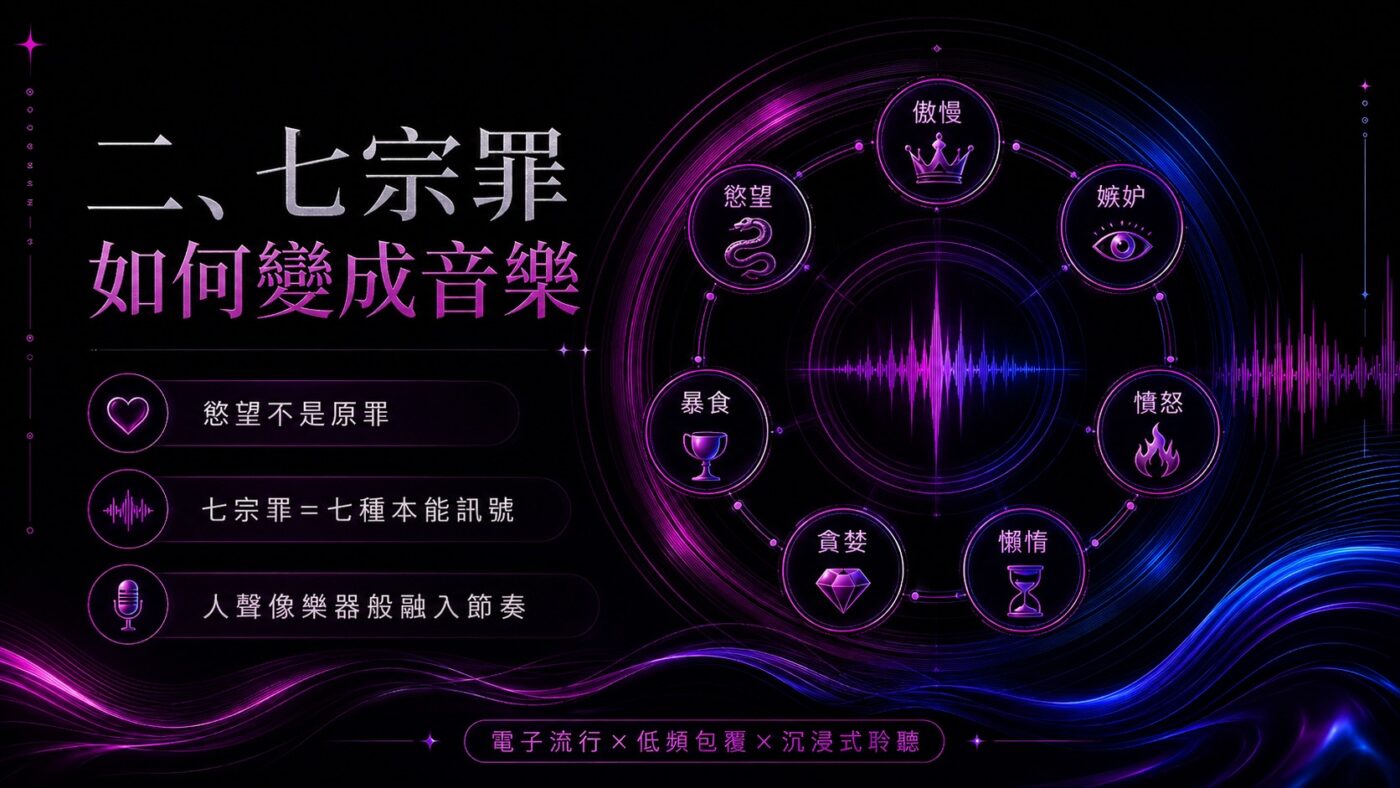 二、Pleasure專輯歌曲：七宗罪如何變成音樂