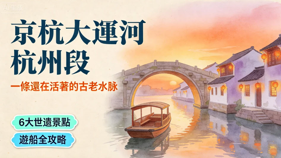 京杭大運河旅遊：遊船方式與 6 大世界遺產點1