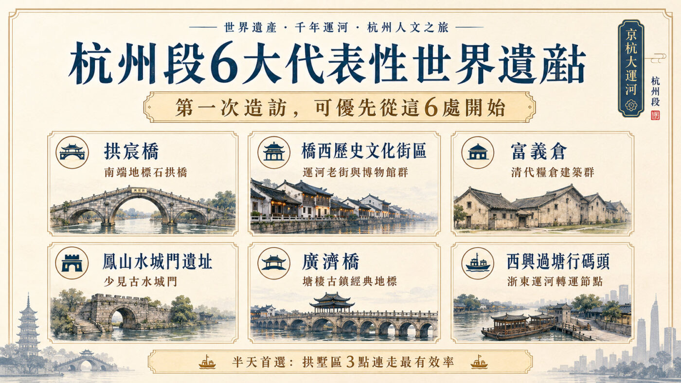 二、6 大代表性世界遺產點：拱宸橋到西興碼頭在哪裡1