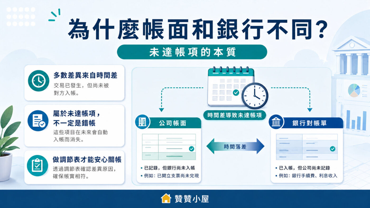 二、為什麼帳面和銀行對帳單會不一樣