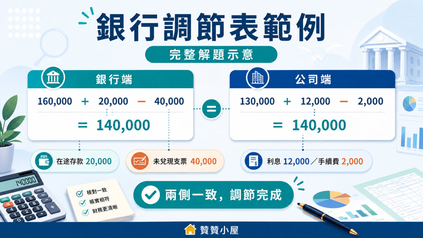 五、銀行調節表是什麼：範例解題教學