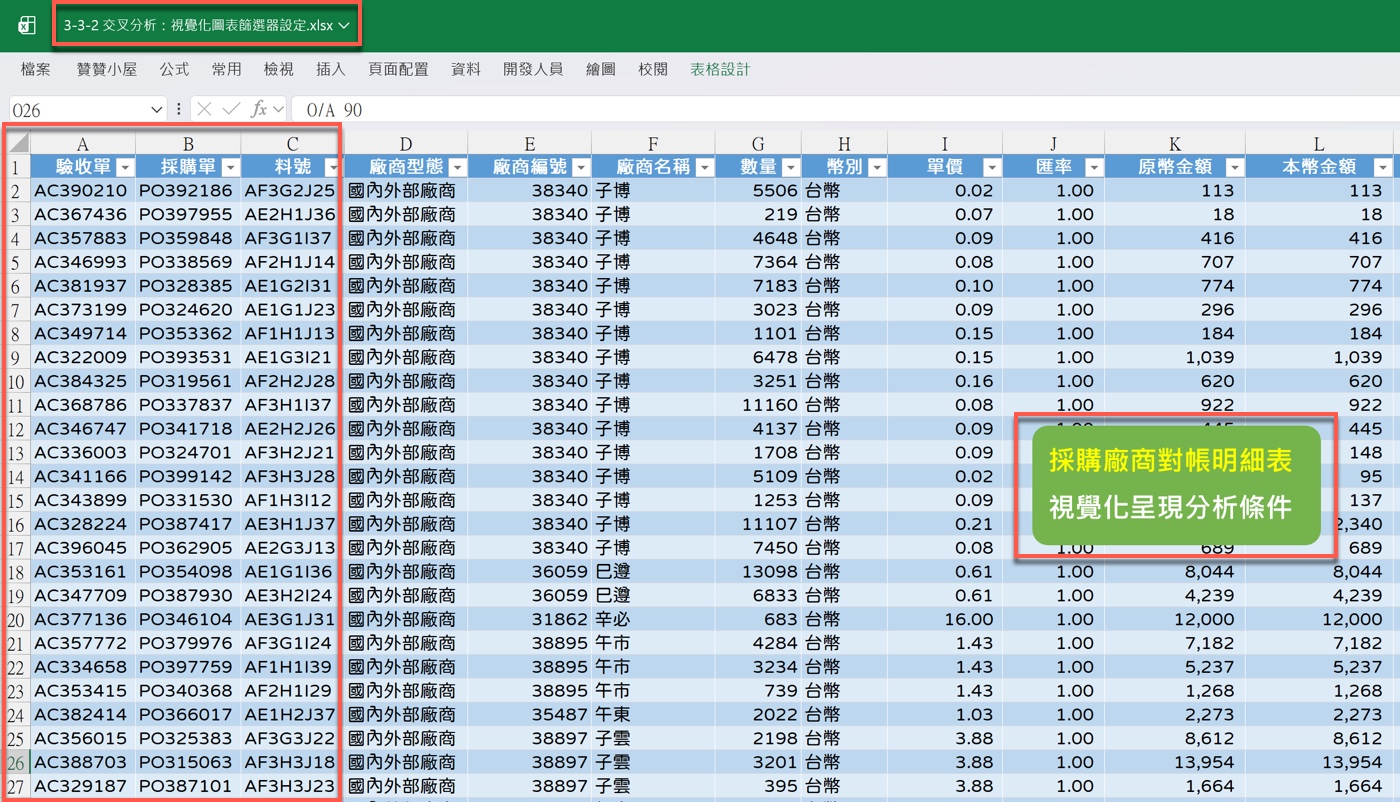 四、準備真實資料：採購對帳 Excel 明細1