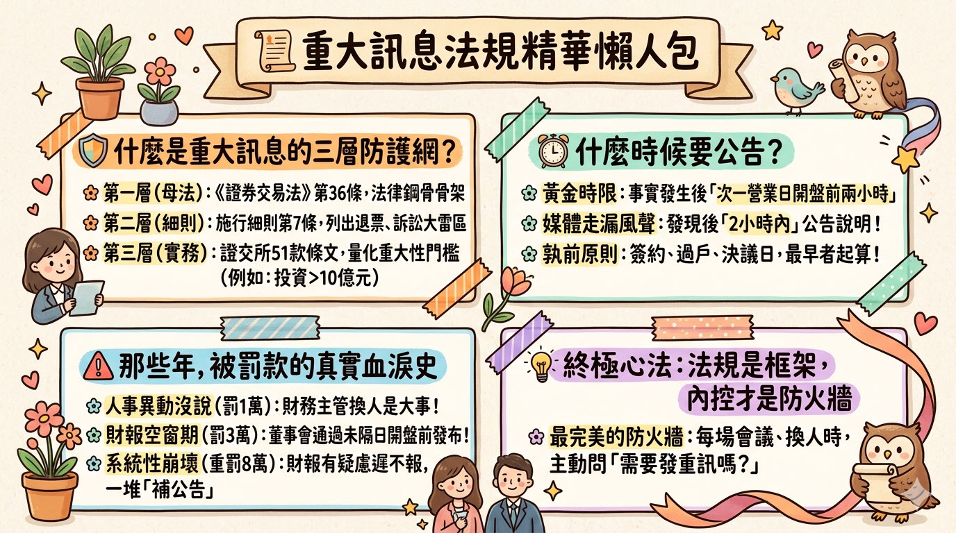 重大訊息法規：瞭解51項條款與公告時間辦法1