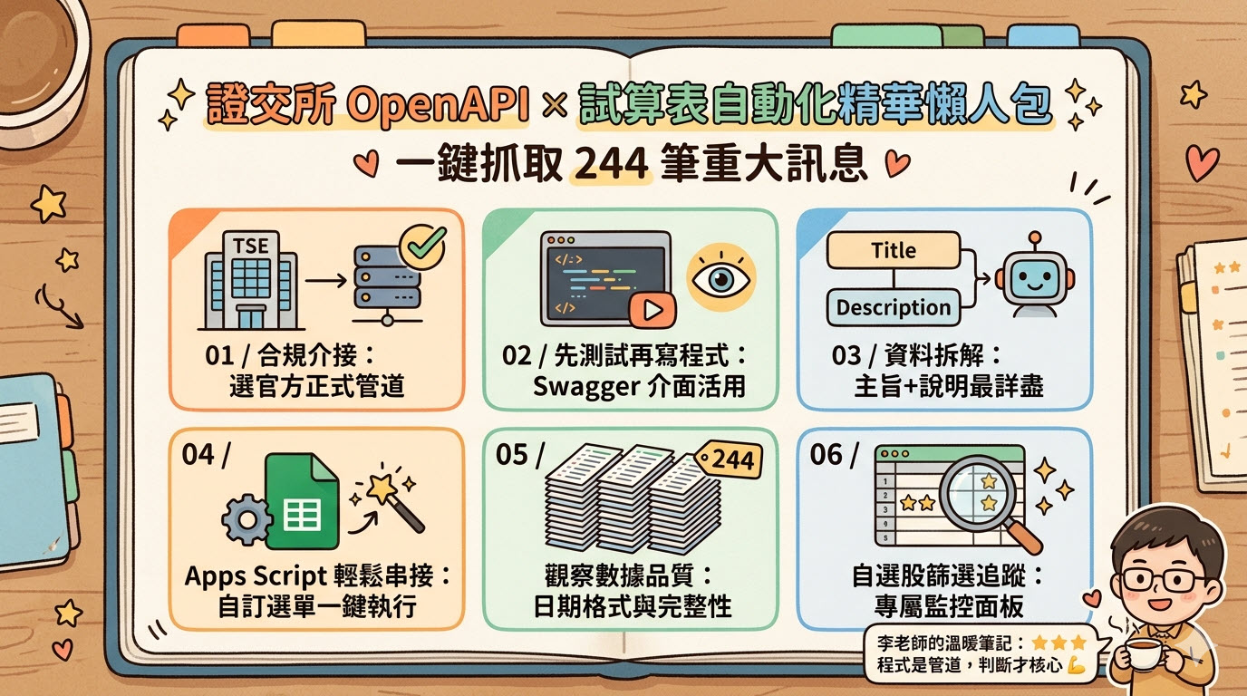 證交所 OpenAPI：試算表取得 244 筆重大訊息1