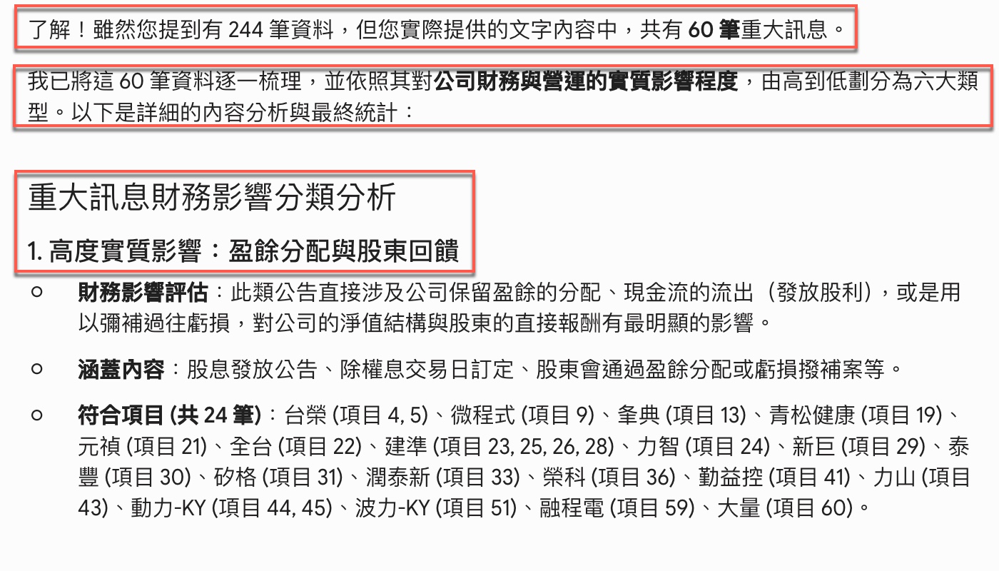 二、貼文字提問：未訂閱 AI 方案只讀到 60 筆1