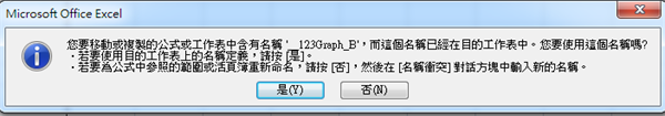 名稱衝突的提示框