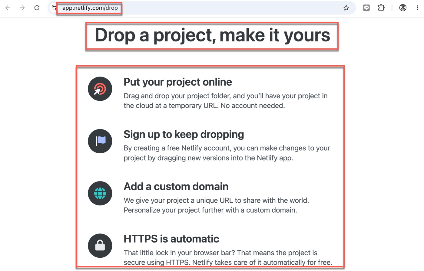 四、Netlify Drop 上線：進入部署頁面1