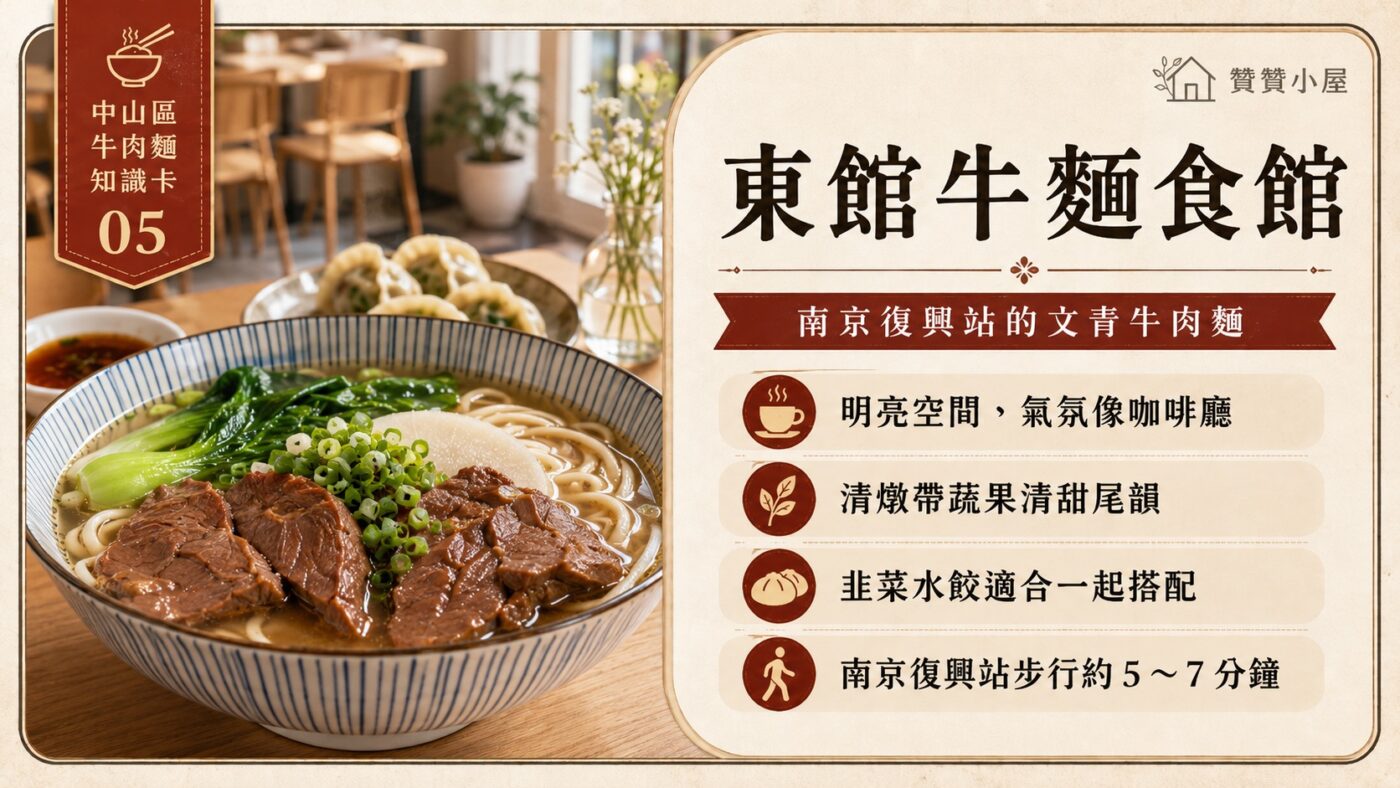 五、東館牛麵食館：南京復興站的文青牛肉麵