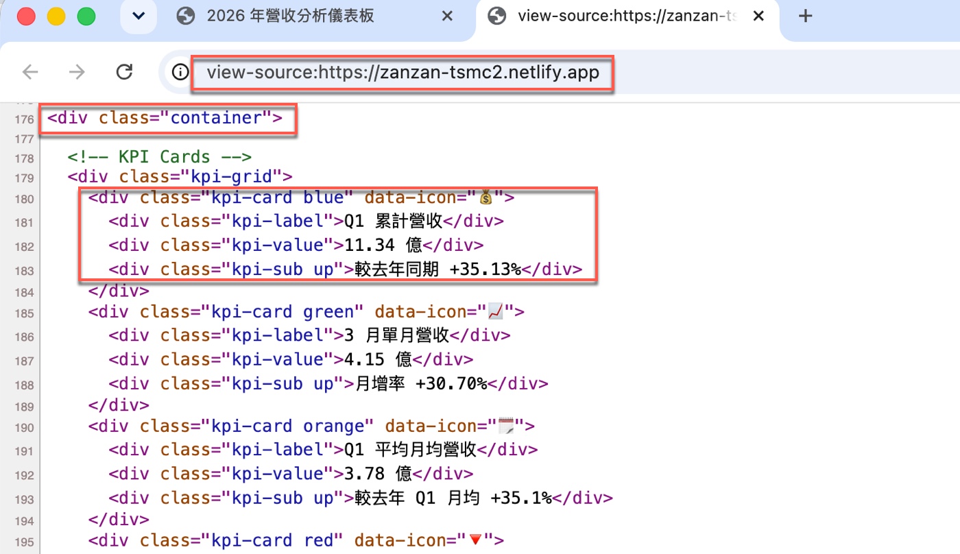四、瀏覽器確認網頁並檢視 HTML 原始碼2