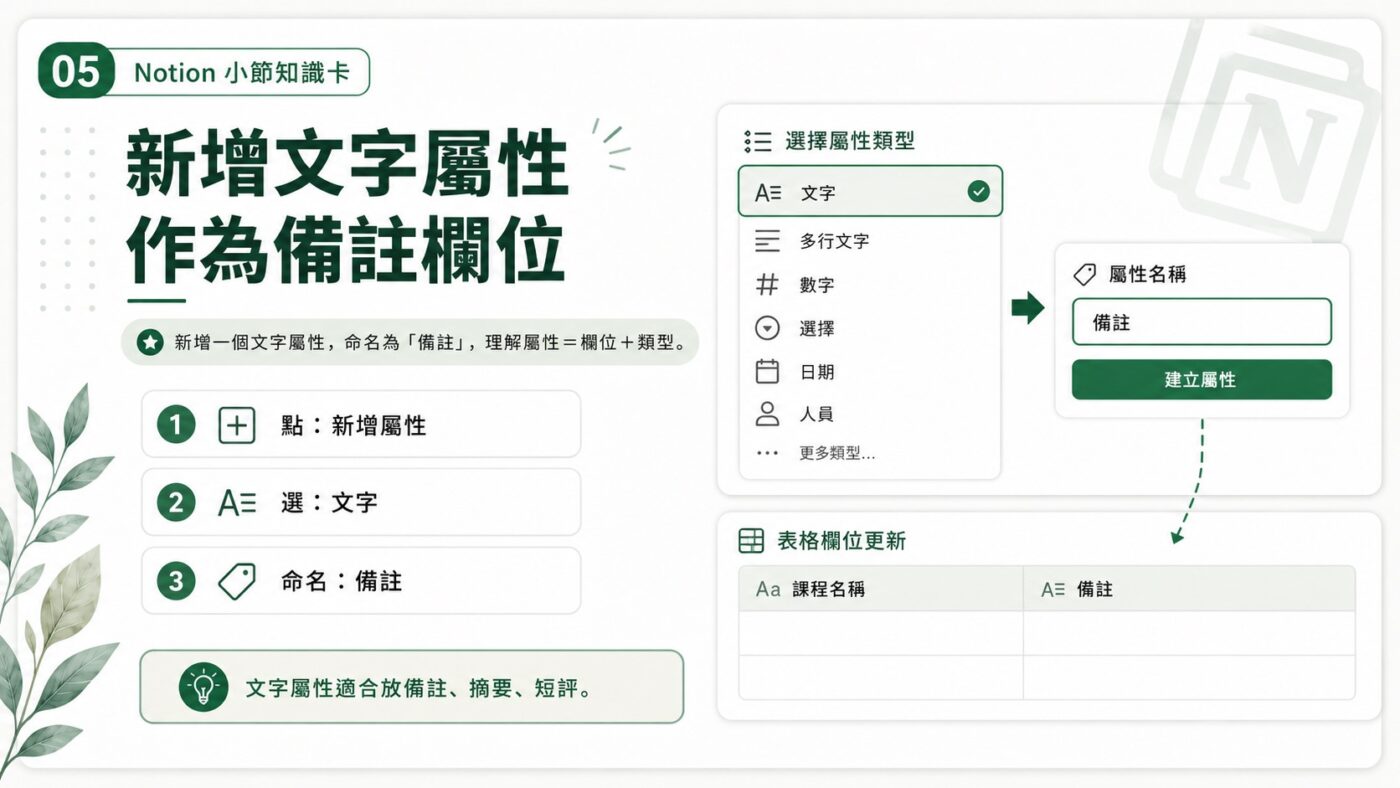 五、新增文字屬性作為備註欄位3