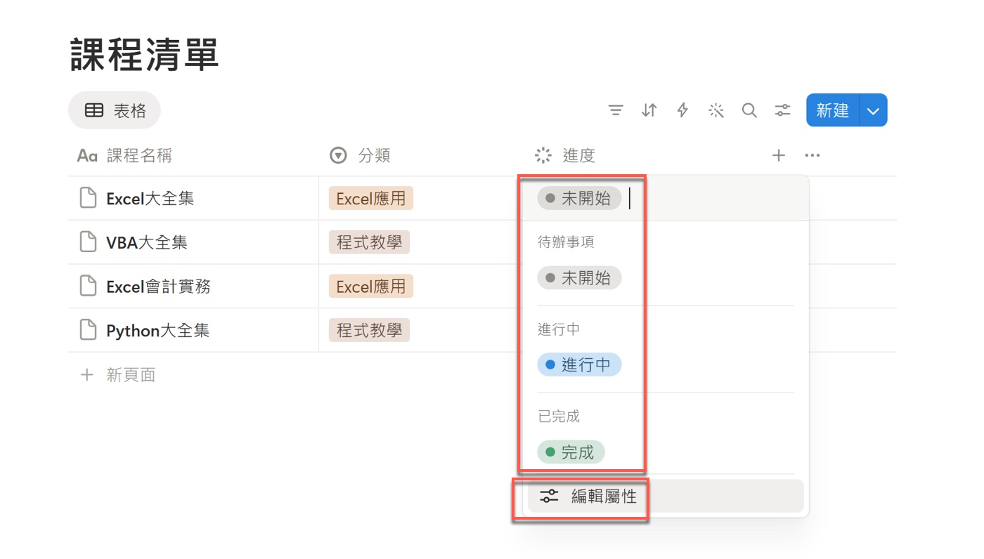六、將文字屬性改成狀態屬性2