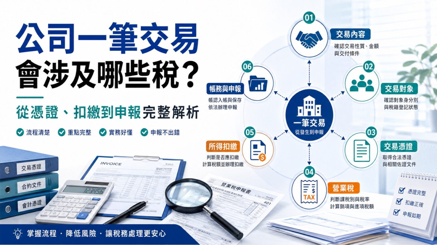 公司一筆交易會涉及哪些稅？從憑證、扣繳到申報完整解析
