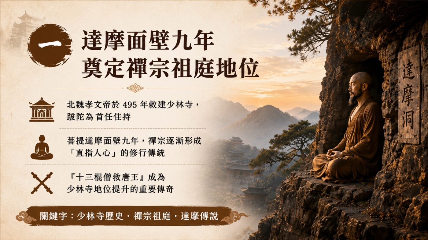 一、達摩面壁九年奠定的禪宗祖庭地位