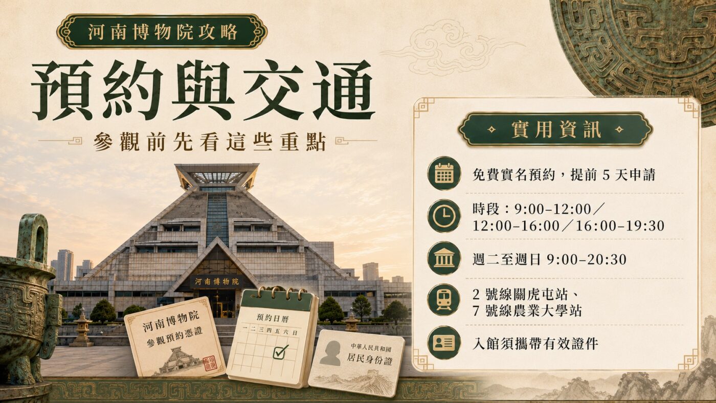 四、河南博物院預約與交通實用資訊