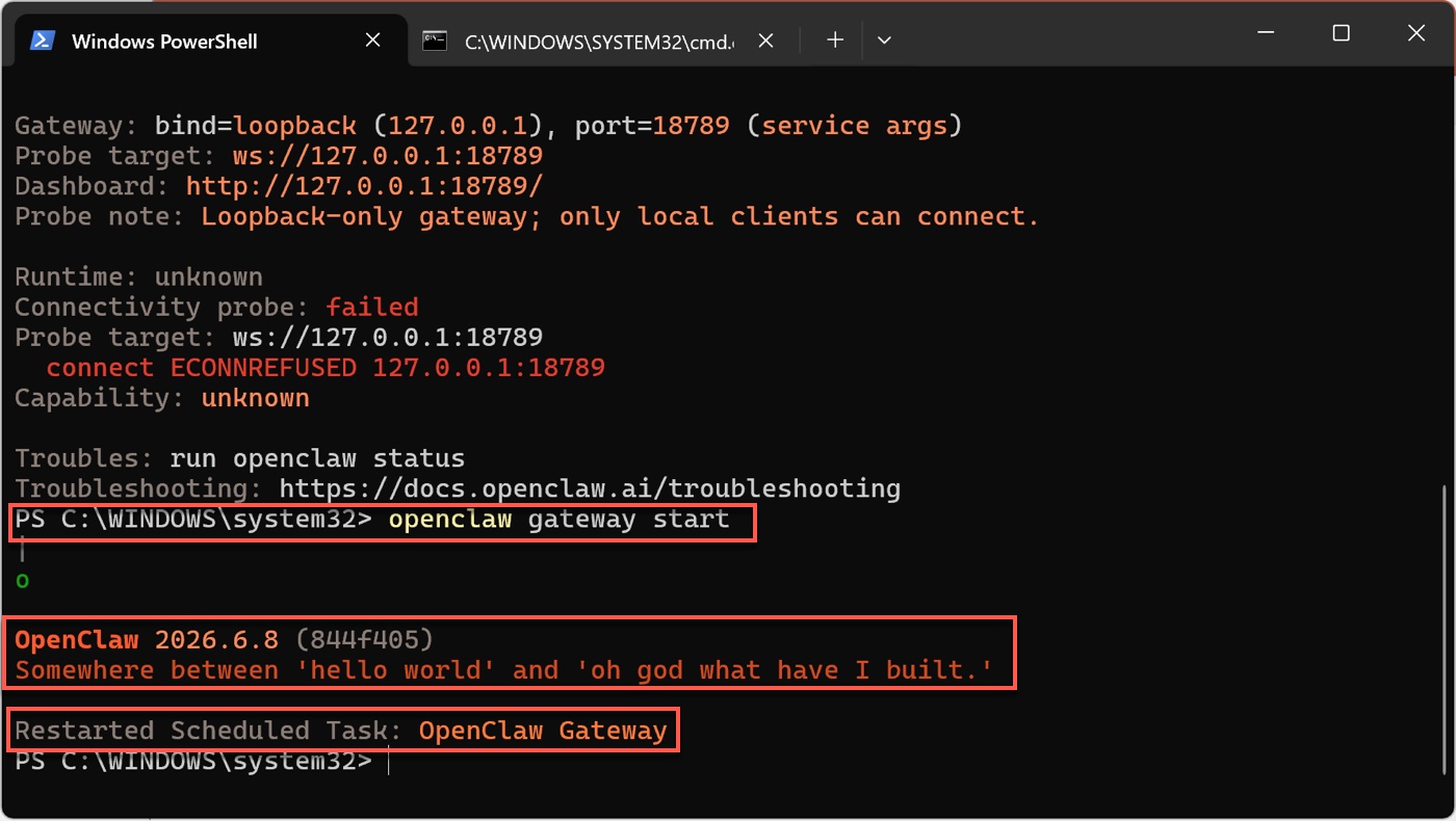 二、啟動 OpenClaw Gateway
