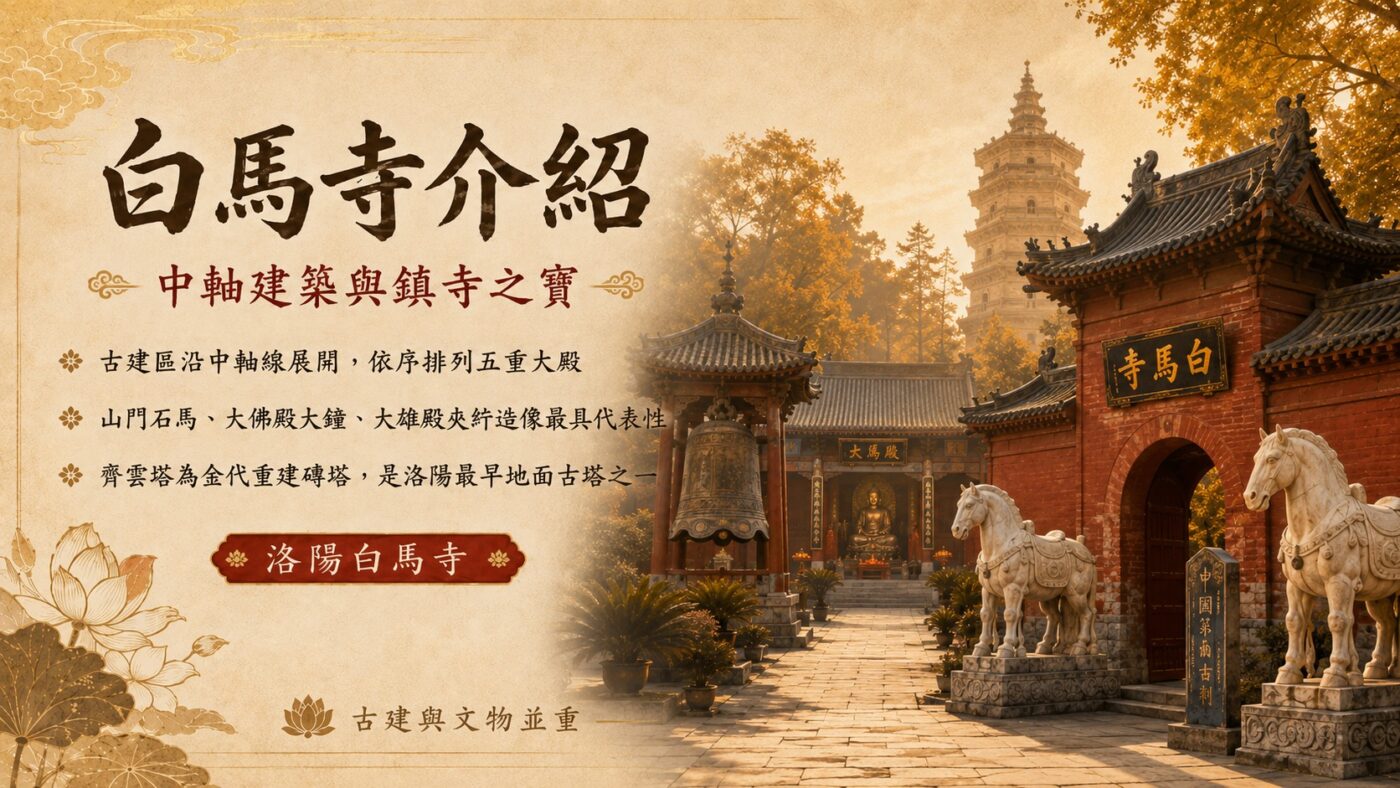 三、洛陽白馬寺景點：中軸建築與鎮寺之寶